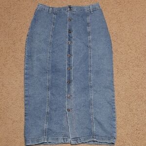 Happily Grey Light Blue Denim Skirt